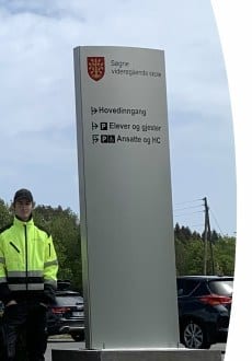 Søyleskilt og montering